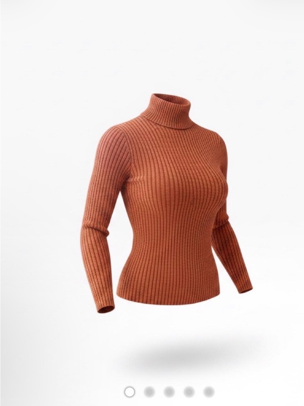 J McLaughlin Ribbed Turtleneck Burnt Orange Sweater XS